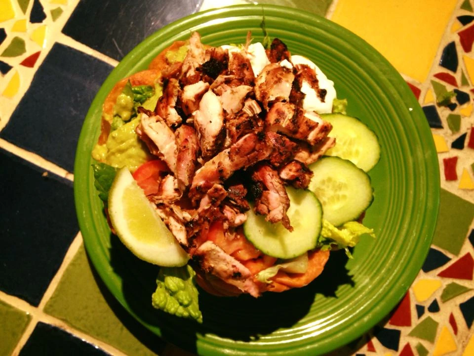 Chicken burrito with salsa bar toppings at Ahora Mexican Restaurant Ottawa