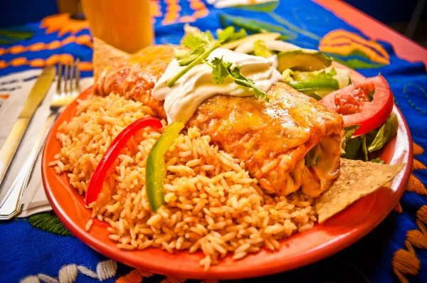 Delicious Plato Ahora - our signature burrito at Ahora Mexican Restaurant in Ottawa